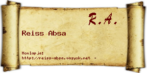 Reiss Absa névjegykártya